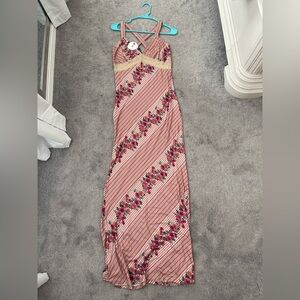 NWT Blue Blush Lace Rose Knit Maxi Dress